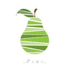 Vector of fruit, pear icon on isolated white background