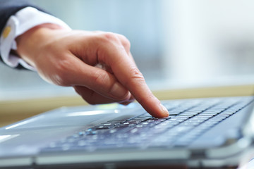 female hands on keyboard