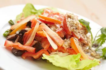 salad with meat