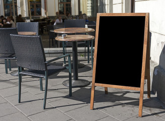 Empty menu board