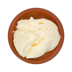 Mayonnaise in small dish