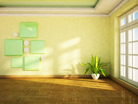 plant is standing near the window
