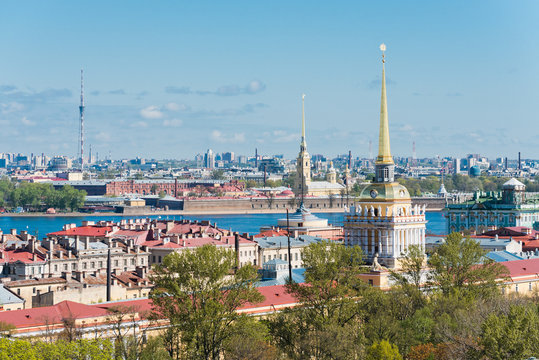 St. Petersburg. View of the city from a survey platform of a col