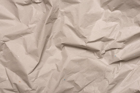 closeup of crumpled Kraft paper