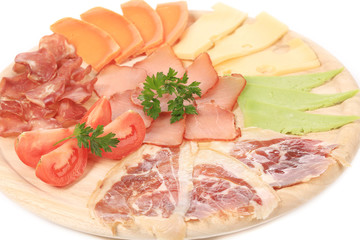 Meat and cheese plate.