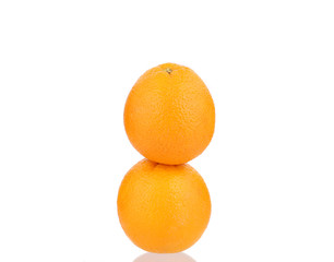 Two ripe oranges.