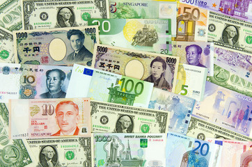 Banknoten verschiedener Länder