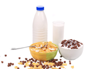 Tasty cereal breakfast for kids.