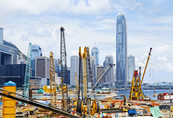 Fototapeta na wymiar Construction site in Hong Kong