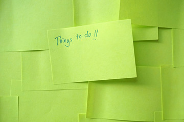 Close up of a sticky note saying Things To Do list