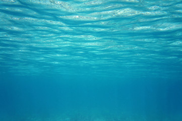 Fototapeta na wymiar Ripples under water surface in the sea