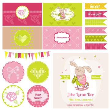 Baby Bunny on a Horse Theme- for Party, Birthday Decoration