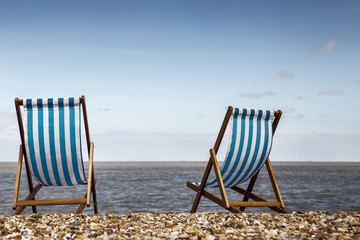 two deck chairs