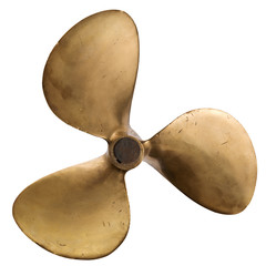 Old brass propeller screw