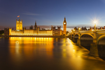 Fototapeta na wymiar Houses Of Parliament At Night
