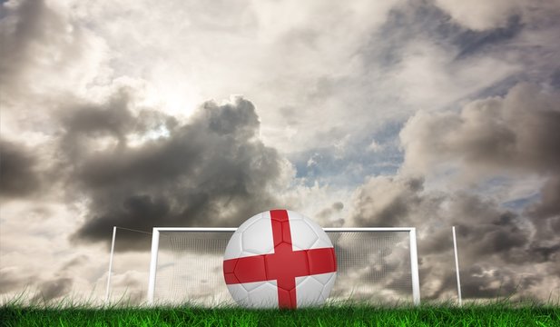 Composite Image Of Football In England Colours