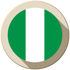 Nigeria Flag Button Icon Modern