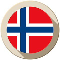 Norway Flag Button Icon Modern