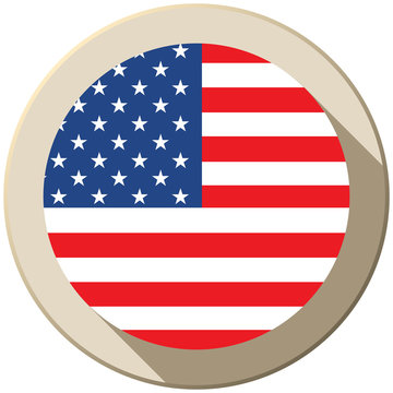 USA Flag Button Icon Modern