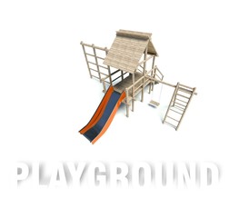 3d Children playground area, concept