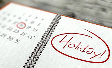 Holiday important day, calendar concept