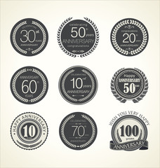 Anniversary retro labels