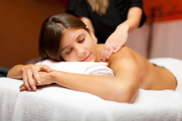 Beauty treatment in a spa salon