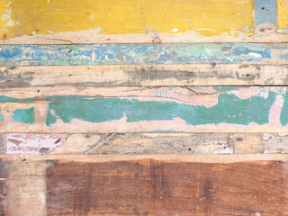 Painted rustic boarding on the wall, texture material.