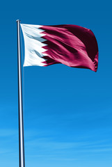 Qatar flag waving on the wind