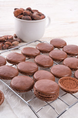 chocolate macarons with cardamom