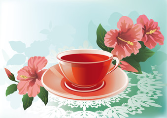Fototapeta na wymiar Hibiscus tea