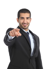 Arab business man pointing you at camera