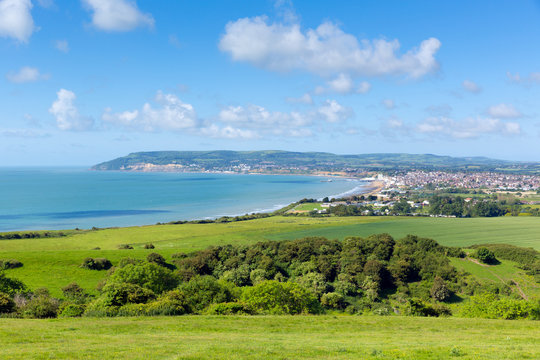 Isle of Wight sea and coast view towards Shanklin and Sandown
