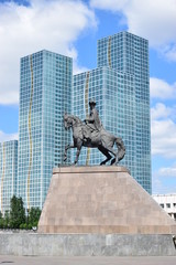Naklejka premium Monument to KENESARY KHAN in Astana / Kazakhstan