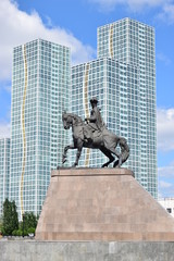 Naklejka premium Monument to KENESARY KHAN in Astana / Kazakhstan