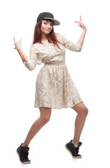 cheerful girl hip-hop dancer