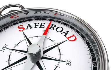 Fototapeta premium safe road conceptual compass