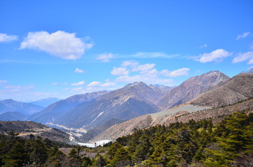 Mountain Range in Highland Area of China