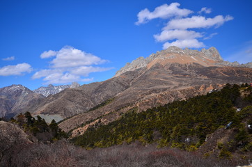 Naklejka na ściany i meble Mountain Range in Highland Area of China