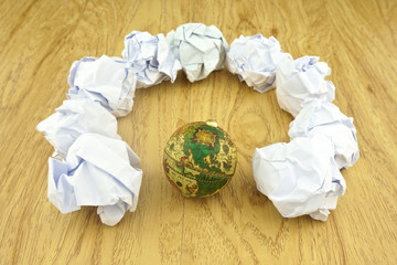 Garbage overflowing of the earth
