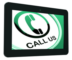 Call Us Tablet Shows Talk or Chat