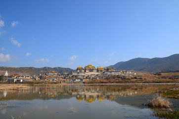 Tibetan Temple on the Hill in Shangrila, China
