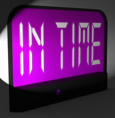 In Time Digital Clock Means Punctual Or Not Late
