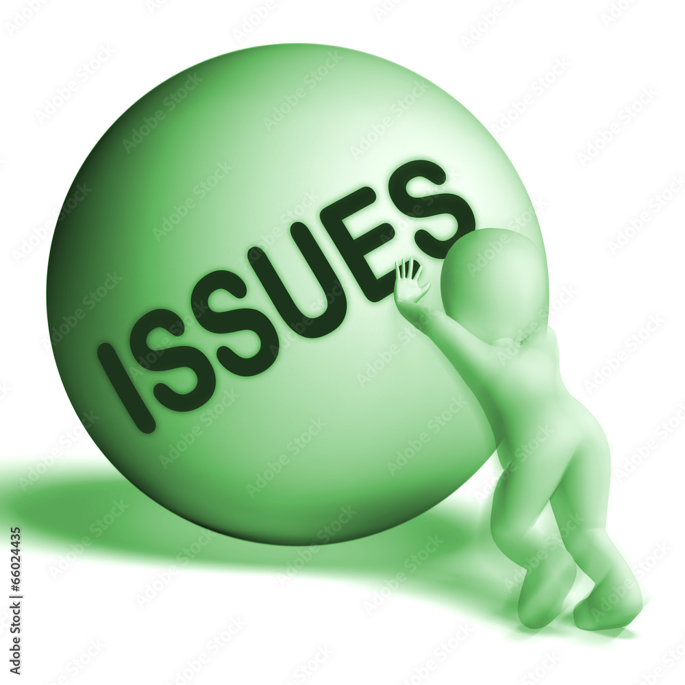 Poster issues uphill sphere shows problems difficulty or troubles