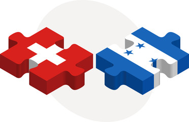 Swiss and Honduras Flags in puzzle