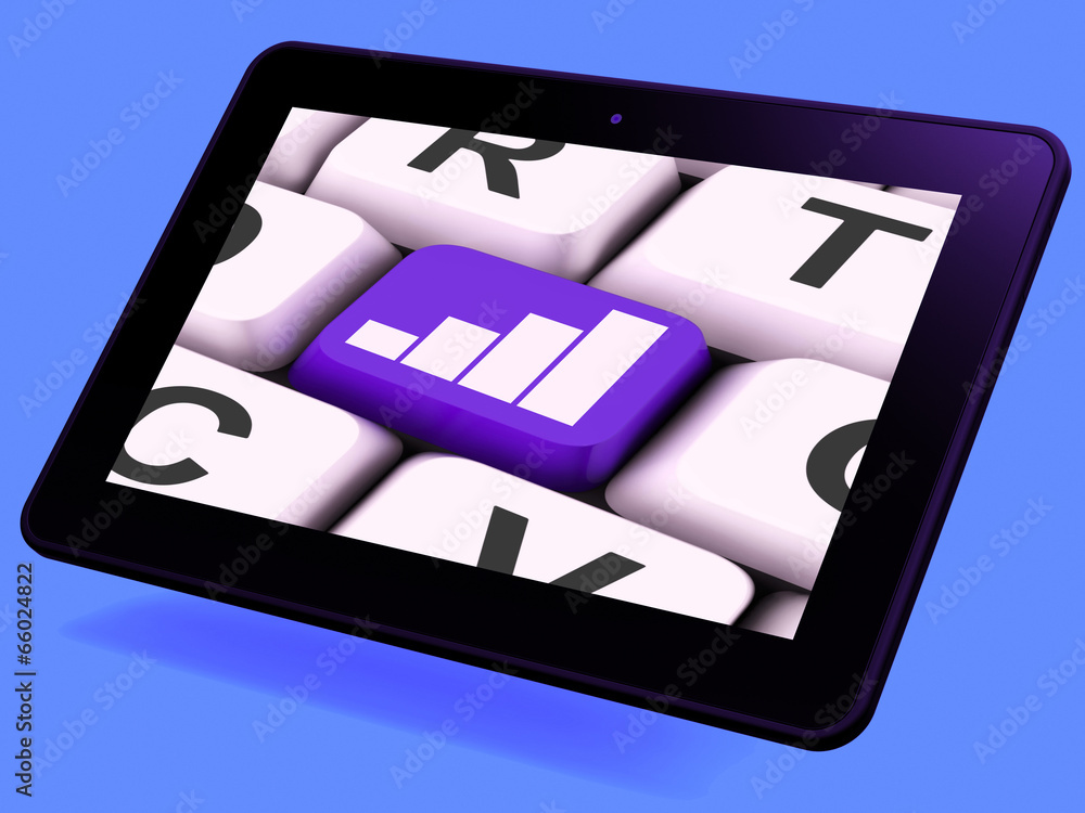 Poster graph key tablet means data analysis or statistics