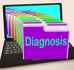 Diagnosis Folder Laptop Shows Medical Conclusions And Illness