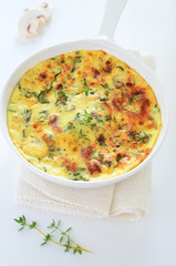 Kale and bacon frittata
