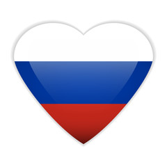 Fototapeta premium Russia flag button.