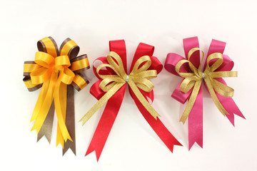 ribbon bow present on white background